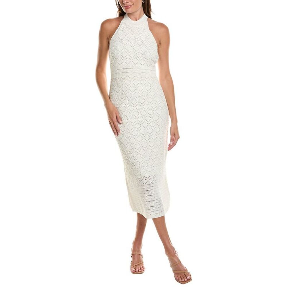 Luxely Womens Maxi Sweater Dress, White